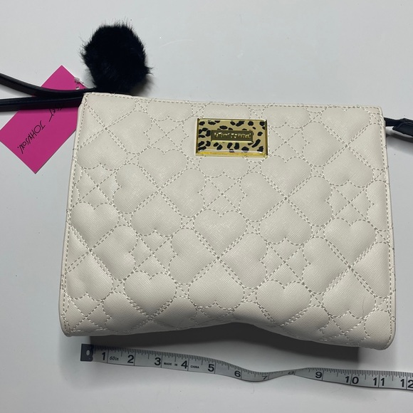 Betsey Johnson White & Cheetah print purse tote - Picture 11 of 15